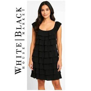 LBD!!!  WHITE HOUSE BLACK MARKET, Black tiered ruffle cocktail dress